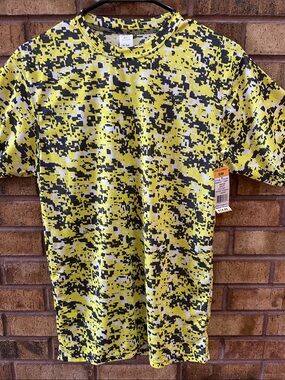 Holloway Yellow and Black Pixel Camo Short-Sleeve Tee